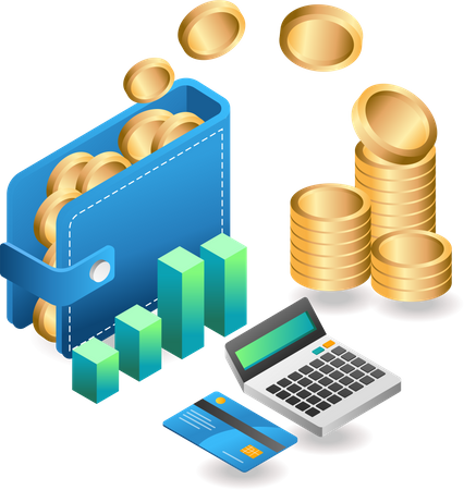 Money Stored In The Wallet  Illustration