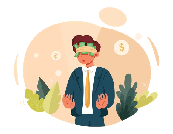 Money thinking employee Illustration
