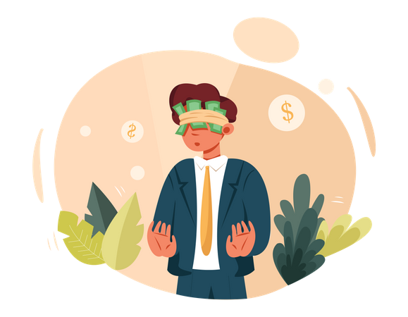 Money thinking employee  Illustration