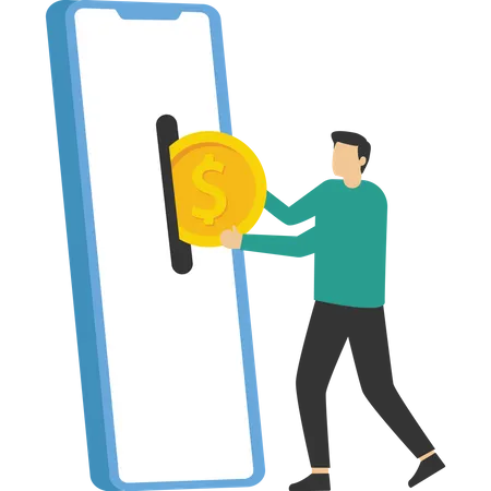 Money Transfer From Smartphone Online Cashback Receiving Cashback For A Buyer Online Banking Saving Money Money Refund Vector Illustration Design Concept In Flat Style Illustration