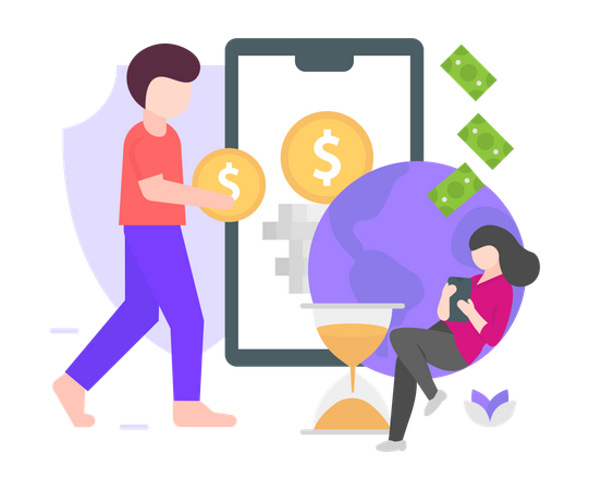 Money transfer  Illustration