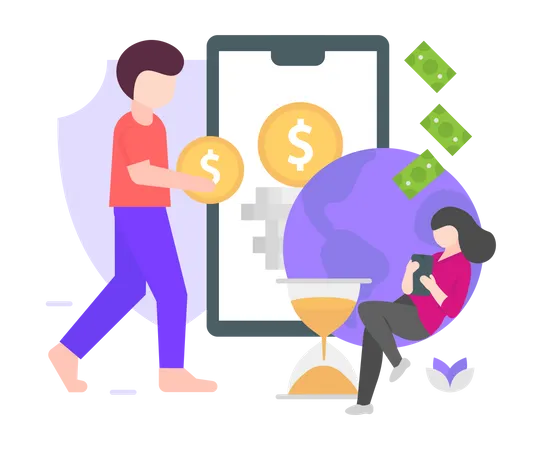 Money transfer  Illustration