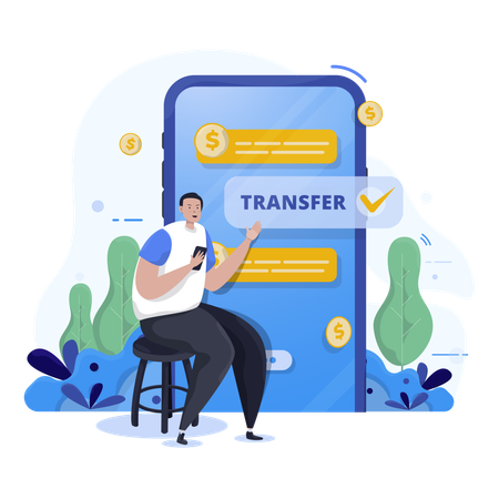 Money transfer Illustration