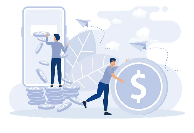 Money Transfer Online  Illustration