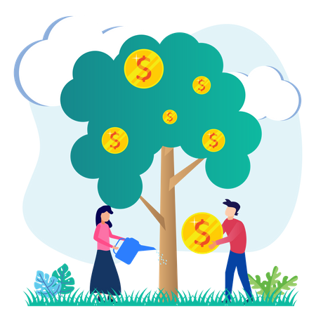 Money Tree Investment Illustration