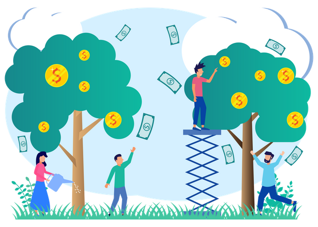 Money Tree Investment  Illustration