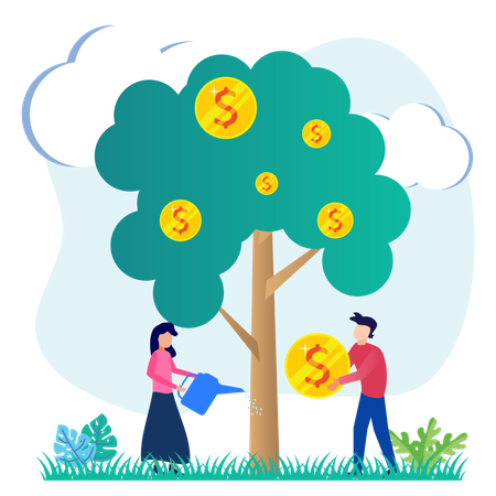 Money Tree Investment  Illustration