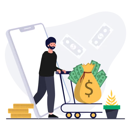 Money Withdraw  Illustration