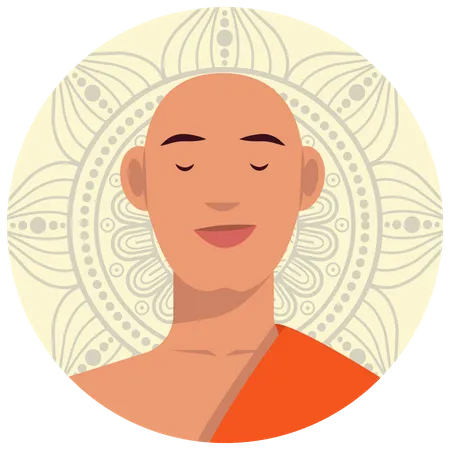 Monge budista  Ilustração