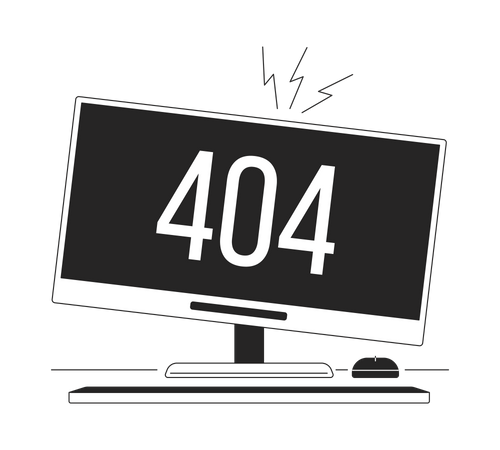 Message flash 404 du moniteur cassé  Illustration