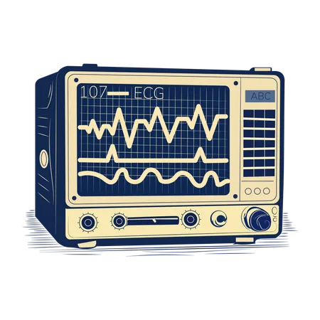 Monitor de ecg  Ilustração