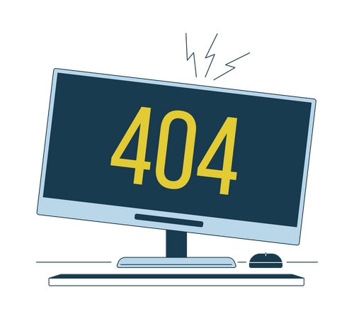 Mensaje flash 404 del monitor roto  Ilustración