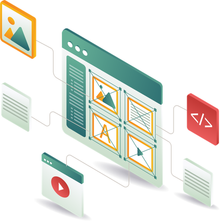 Monitor screen data layout media  Illustration