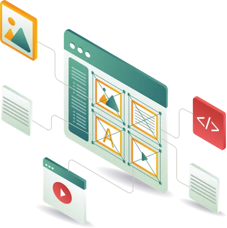 Monitor screen data layout media  Illustration