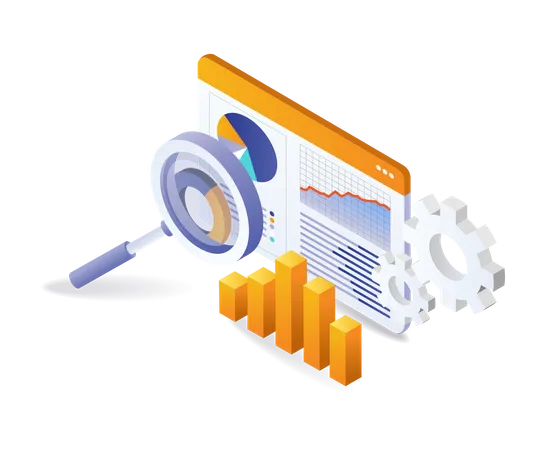 Monitor SEO optimization analysis data dashboard  Illustration