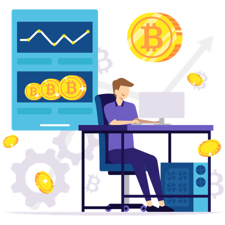 Monitorare la criptovaluta  Illustration