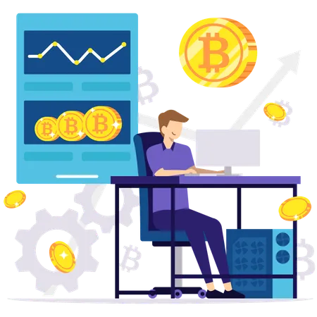 Monitorare la criptovaluta  Illustration