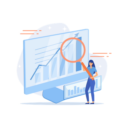 Monitoramento de métricas da empresa  Ilustração