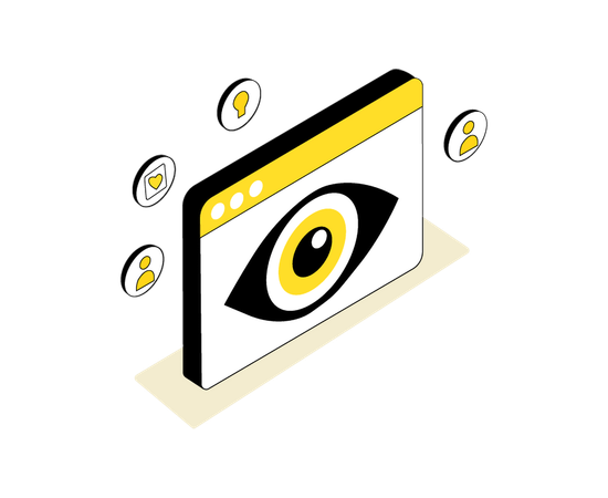 Monitoramento de privacidade online  Ilustração