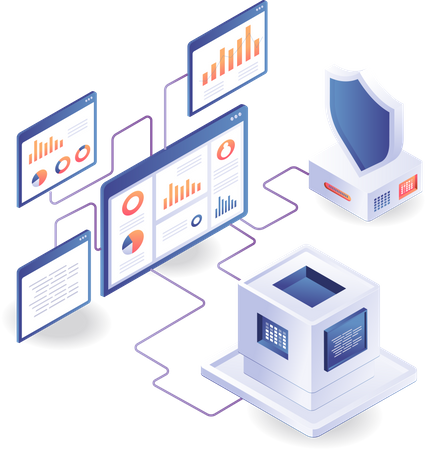 Monitorear el servidor de análisis de seguridad de datos  Ilustración