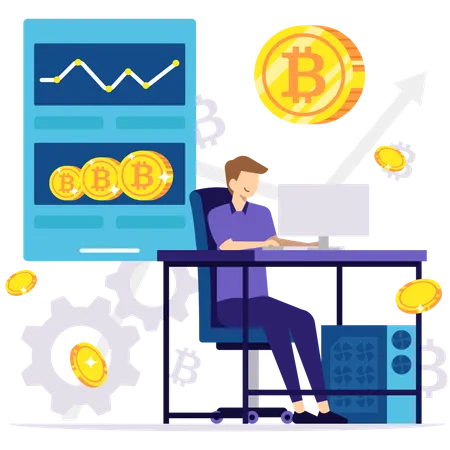 Monitoring Cryptocurrency Illustration