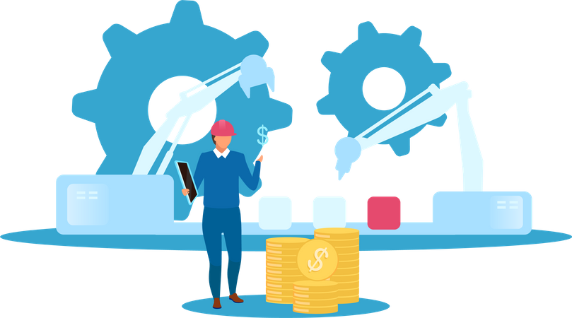 Monitoring Factory Production  Illustration