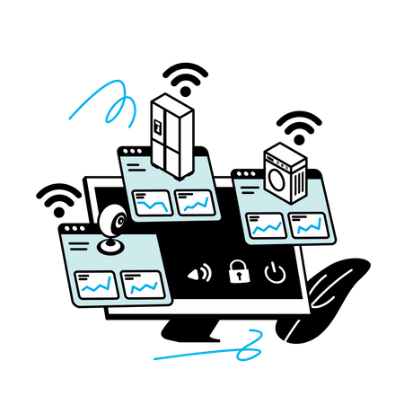 Monitoring home web application  Illustration