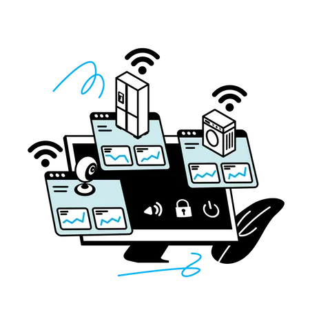 Monitoring home web application  Illustration