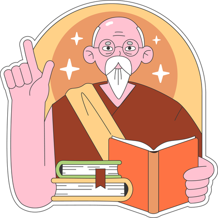 Monk holding book  일러스트레이션