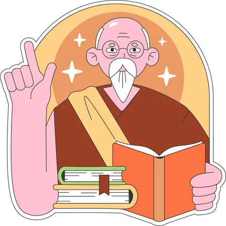 Monk holding book  Illustration