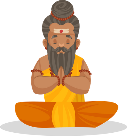 Monk meditating Illustration
