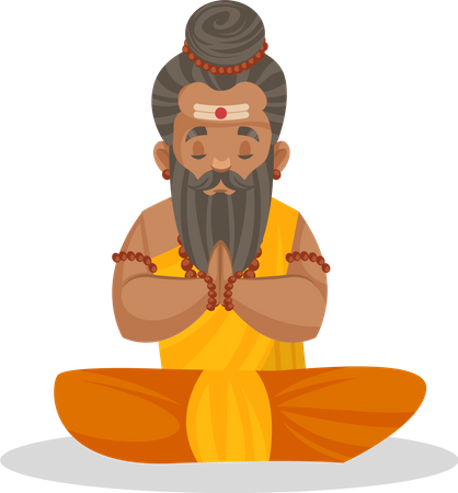 Monk meditating  Illustration