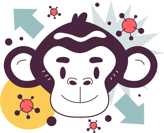 Monkey dangerous illness with DNA mutation  イラスト