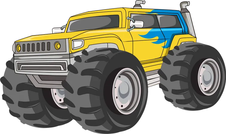 Monster Big Truck Vector Illustration Illustration