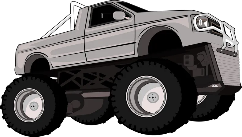 Monster Truck Big Foot Vector Illustration Illustration