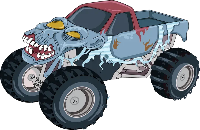 Monster Truck Car Vector Illustration Illustration