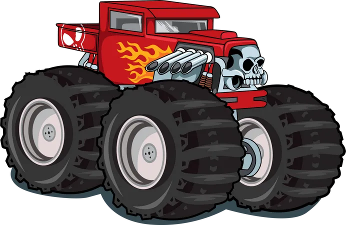 Monster Truck Car Vector Illustration Illustration