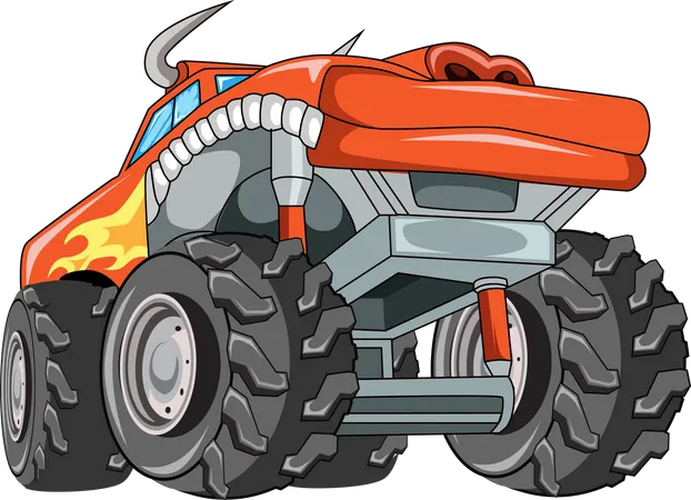 Monster Truck Off Road Vector Illustration Illustration