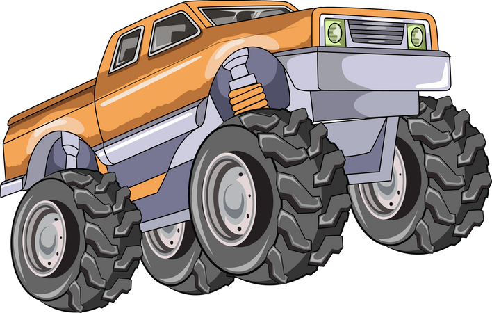 Monstertruck im Gelände  Illustration