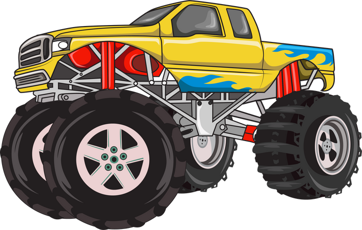 Monster truck on the mud  イラスト