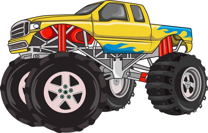 Monster truck on the mud  Illustration