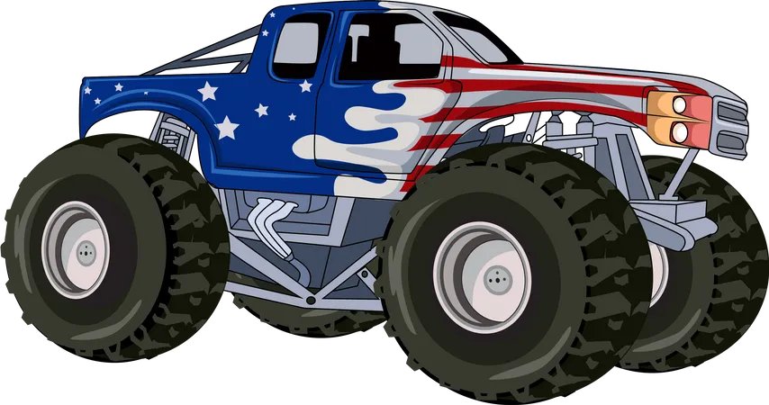 Ilustracion De Vector De Vehiculo Todoterreno Monster Truck Ilustración