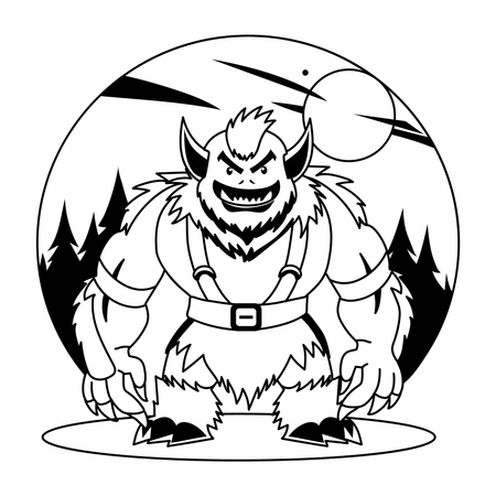 Monstre effrayant  Illustration