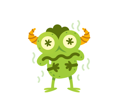 Monstre grenouille drôle  Illustration
