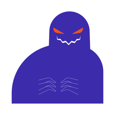 Monstre maléfique souriant  Illustration