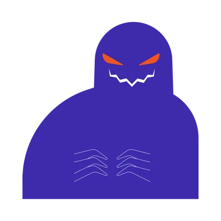 Monstre maléfique souriant  Illustration