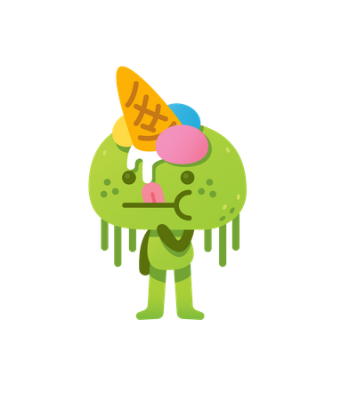 Monstro de sorvete  Ilustração