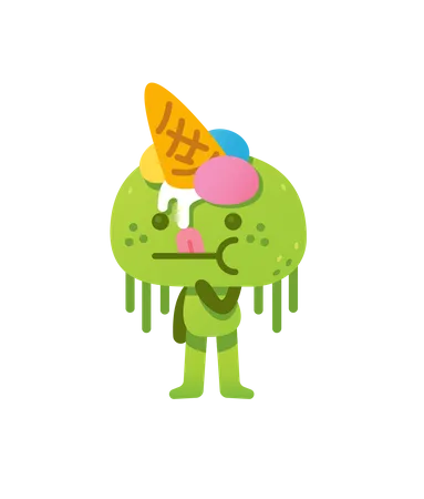 Monstro de sorvete  Ilustração