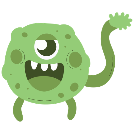 Monstro Verde de um Olho  Ilustração