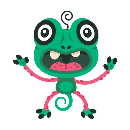 Monstro verde que parece um sapo  Ilustração